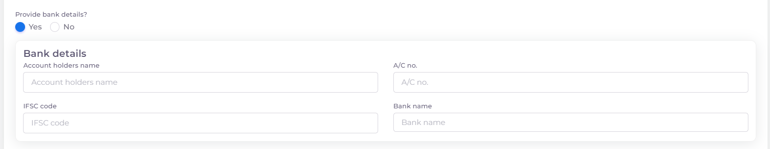  Bank Details