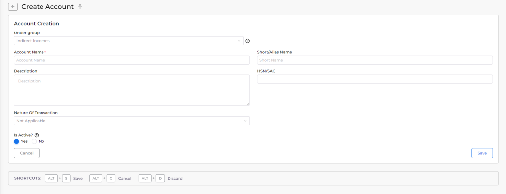 Indirect Income Ledger