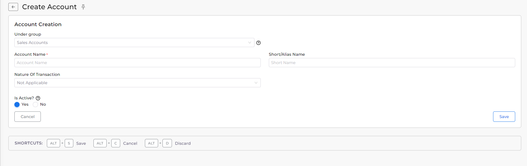 Sales Account ledger