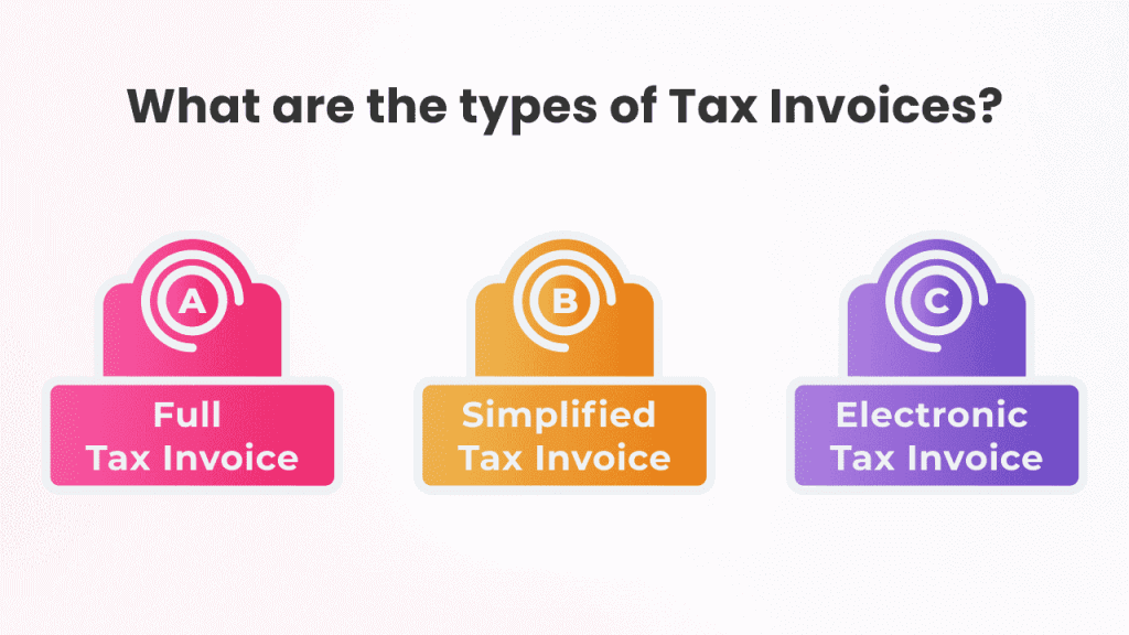 Types of tax invoices