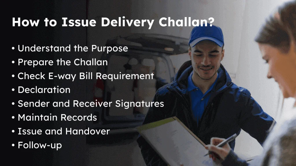 how to issue Delivery challan