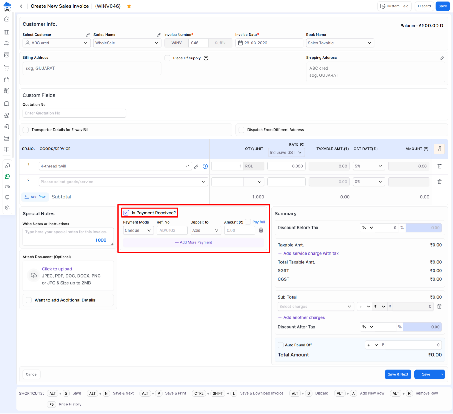 Efficient Receipt Voucher Entry | Quick and Easy
