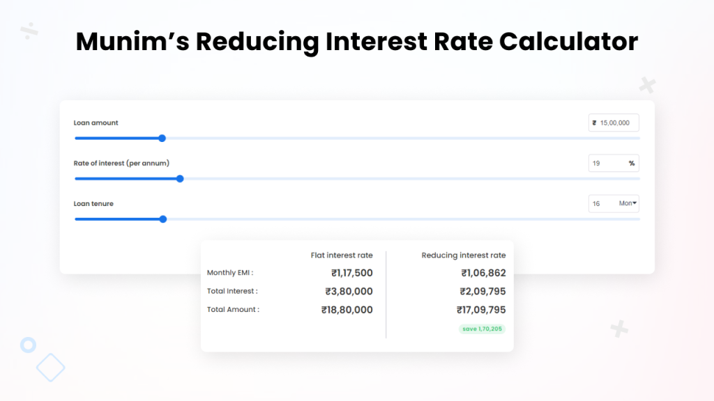Munim's Reducing Interest Rate Calculator