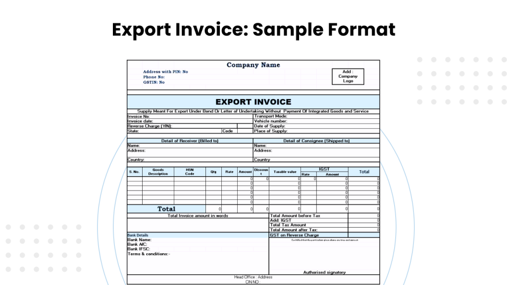 View a sample format of an export invoice for a comprehensive understanding. Simplify your global transactions.