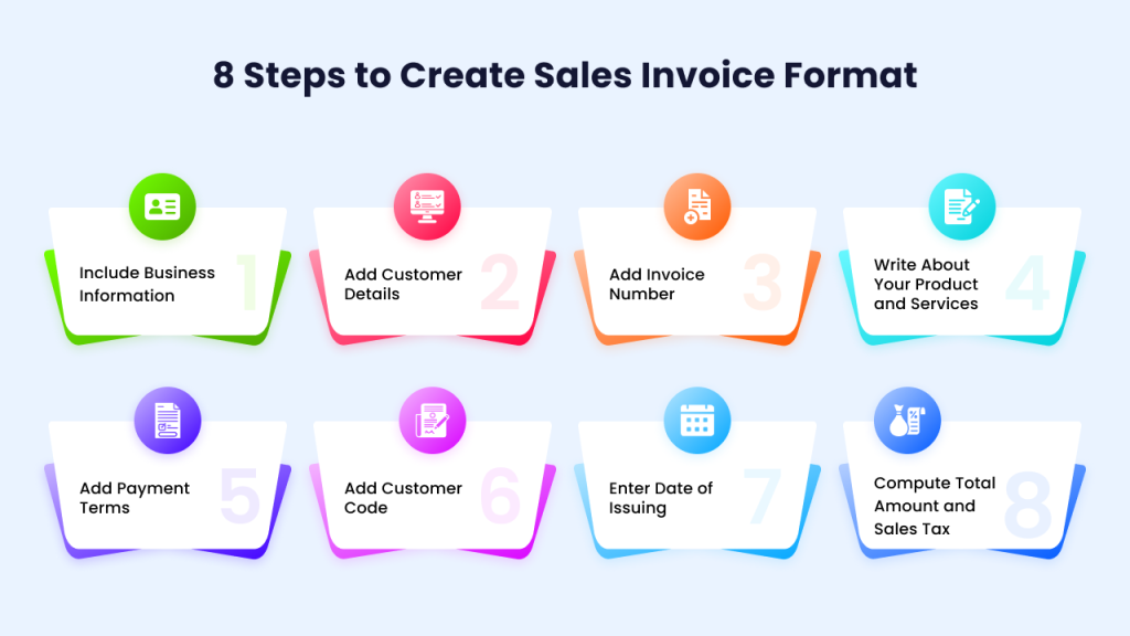 How to create sales invoice format? 