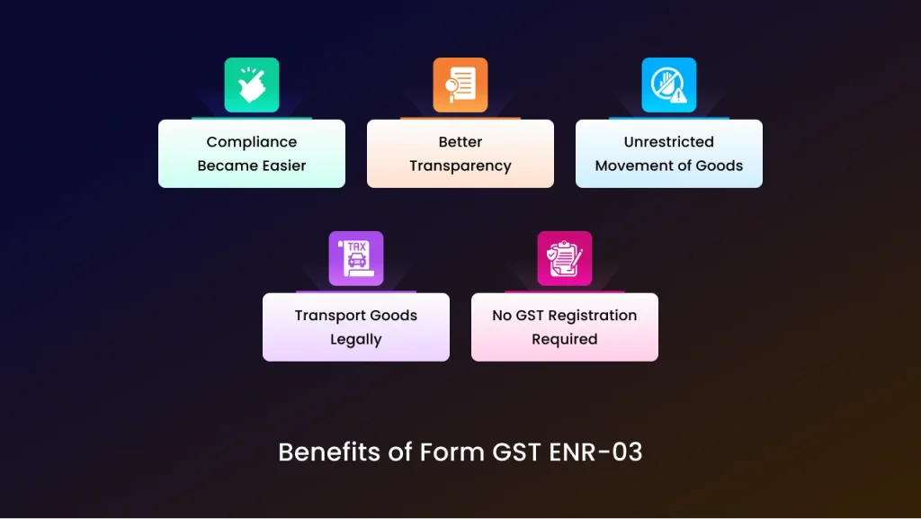 Benefits of Form GST ENR-03