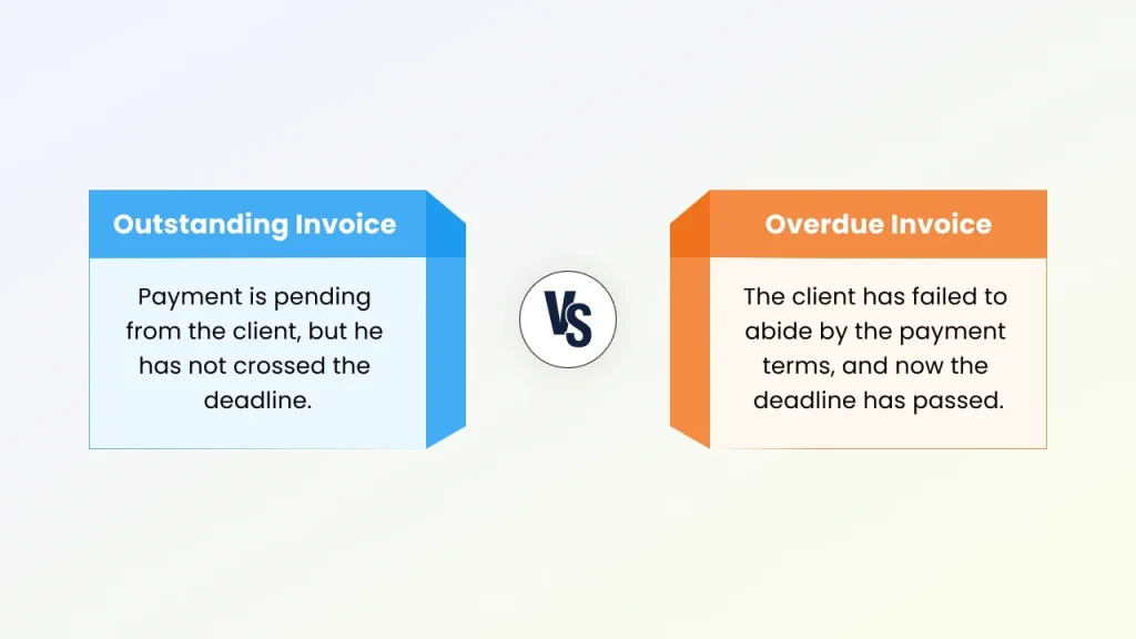 outstanding invoice vs overdue invoice
