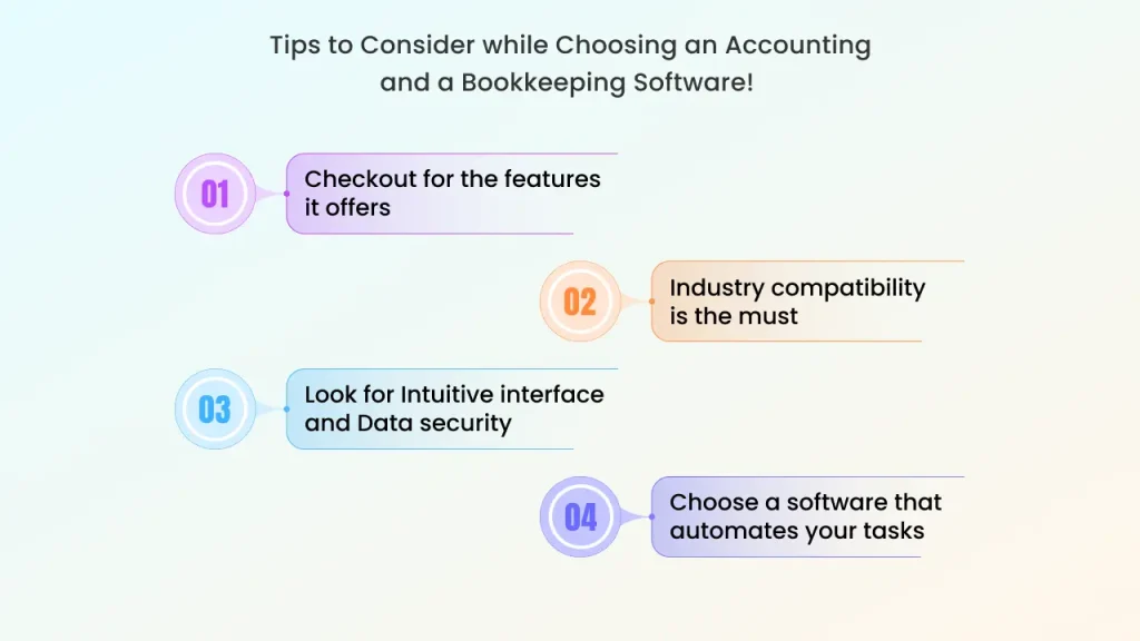 tips to consider while choosing accounting and bookkeeping software