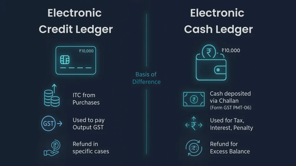 electronic credit ledger vs electronic cash ledger electronic credit ledger vs electronic cash ledger
