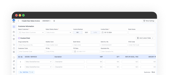 Generate Quick Sales Invoices Instantly