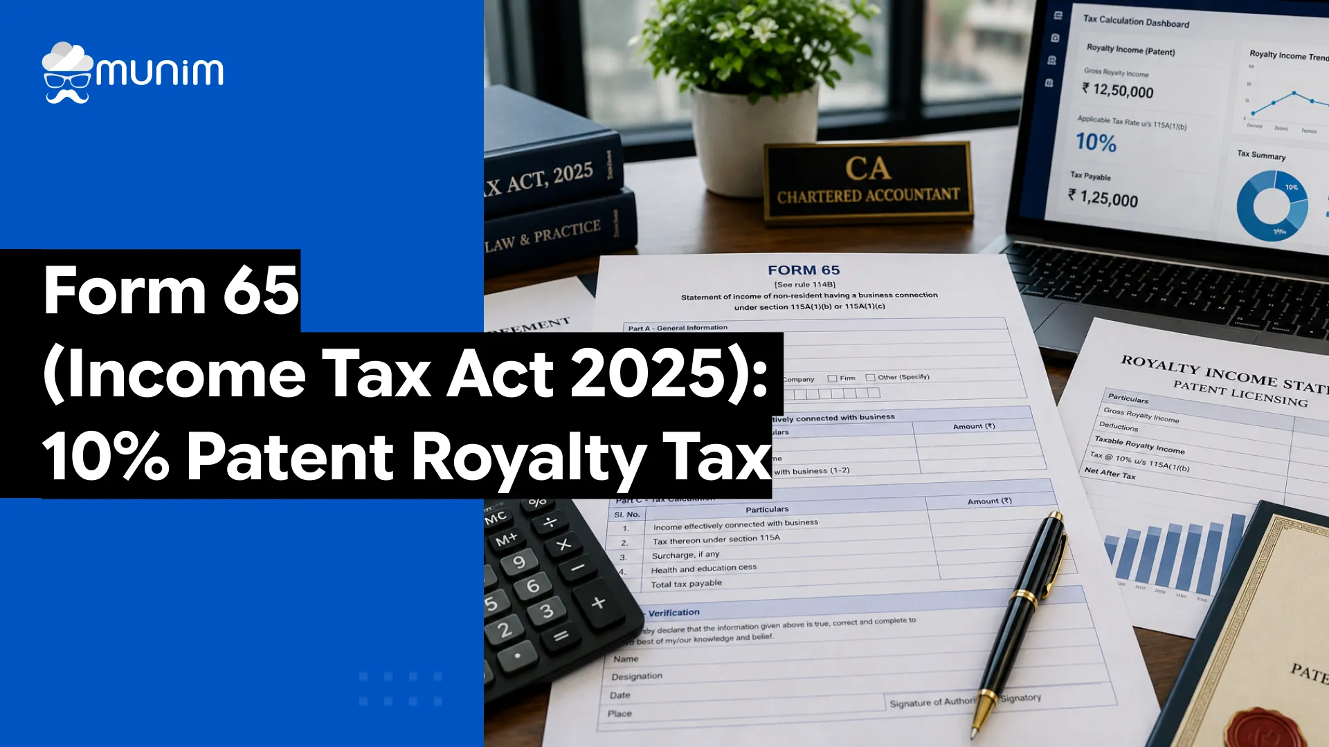 form 65 income tax act 2025 10% patent royalty tax