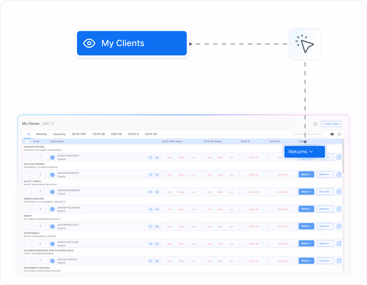 Go to 'My Clients' Section
