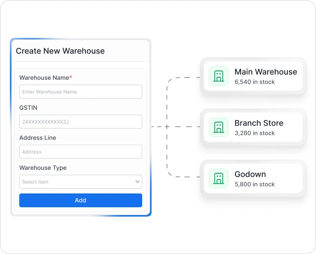 Add your warehouses